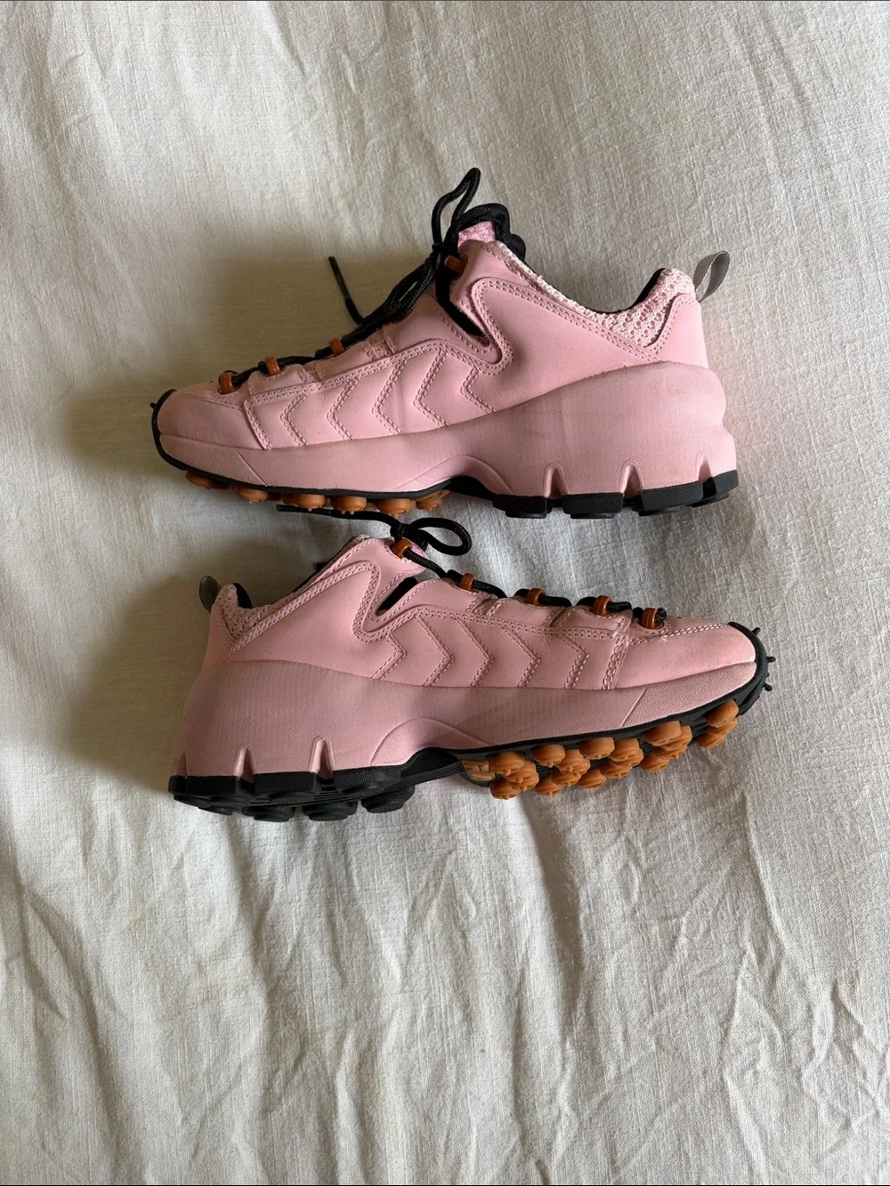 Fila Women's Pink Lace-Up Sneakers with Black Accents